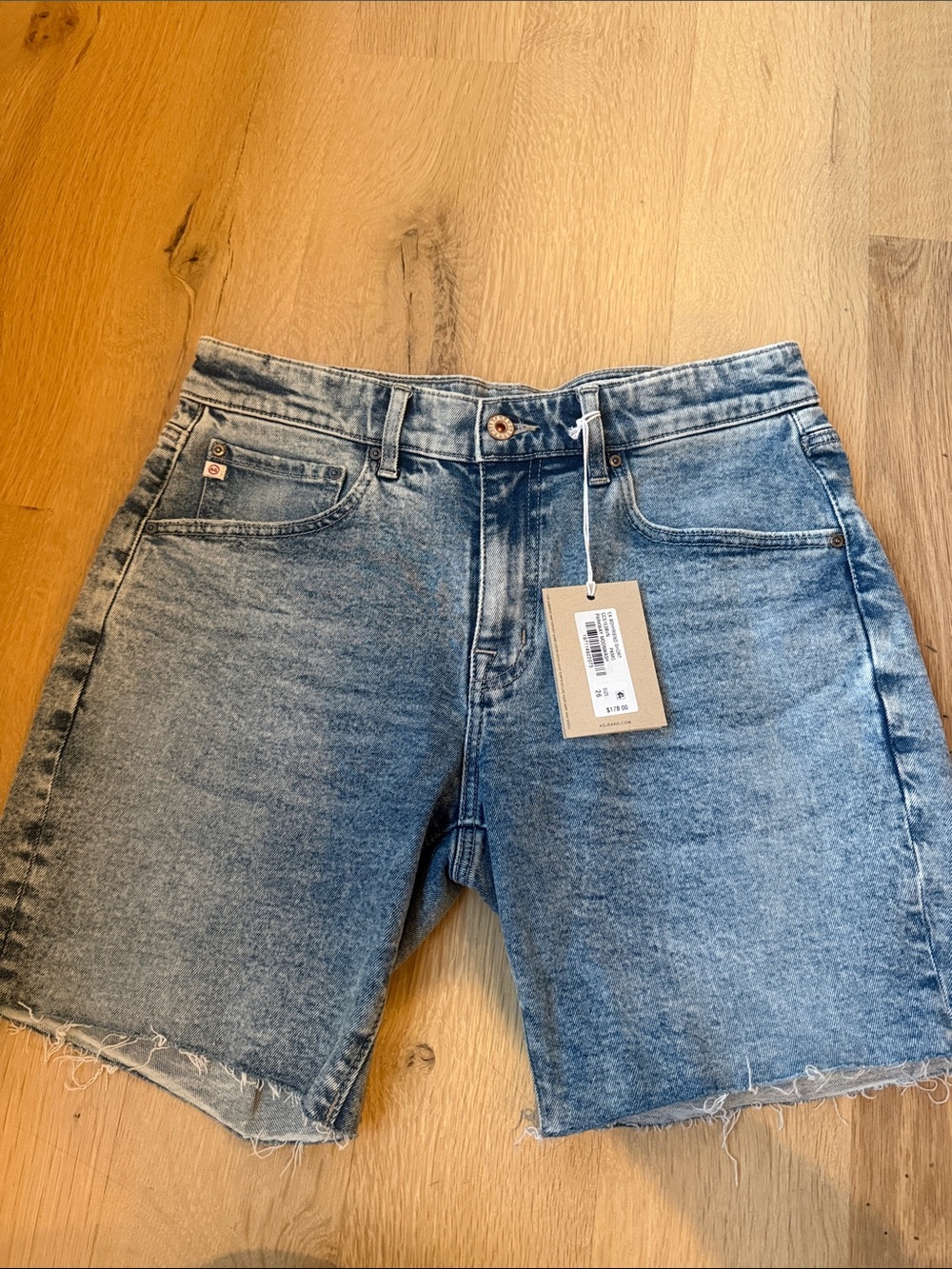 Ag Adriano Goldschmied Light Blue Cutoff Denim Shorts